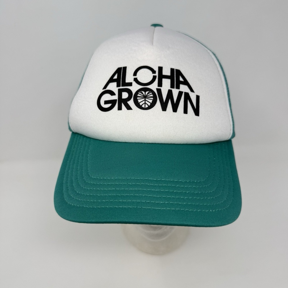 Aloha Grown Snapback Trucker Hat Teal One‎ Size Adjustable Mesh Back 6 Panel